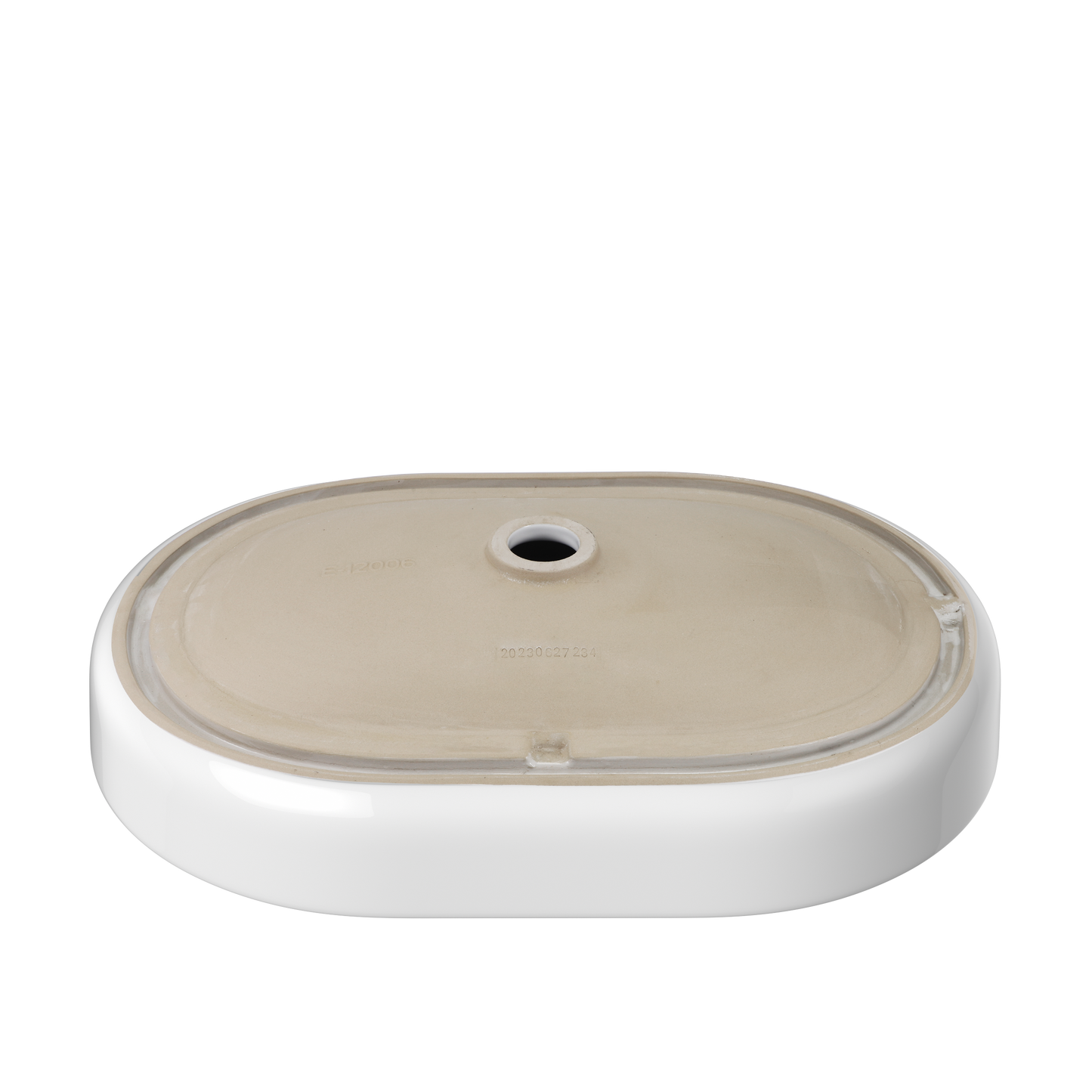 ELLAI Polaris Oval Bathroom Vessel Sink Above Counter, White Ceramic Vessel Sink, Countertop Vanity Sink Art Basin, 23.6"x15.7"x6.8"(Drain, Faucet and the soap dish are not included)