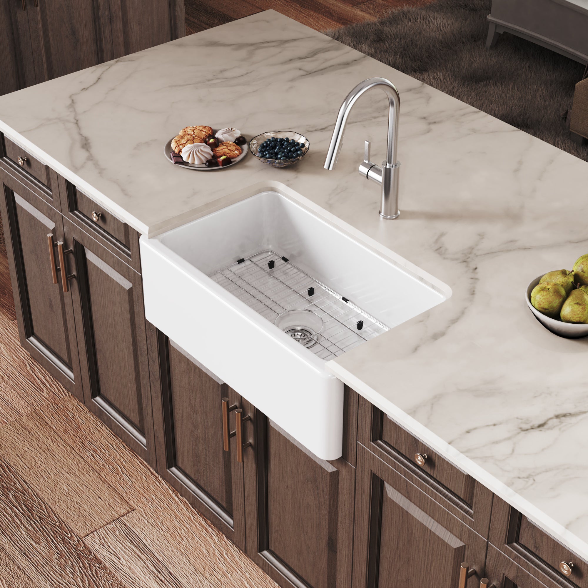 30 In Farmhouse Sink White Farm Sink DeerValley DV 1K0257/DV 1K0257B 30"x 20" Farmhouse