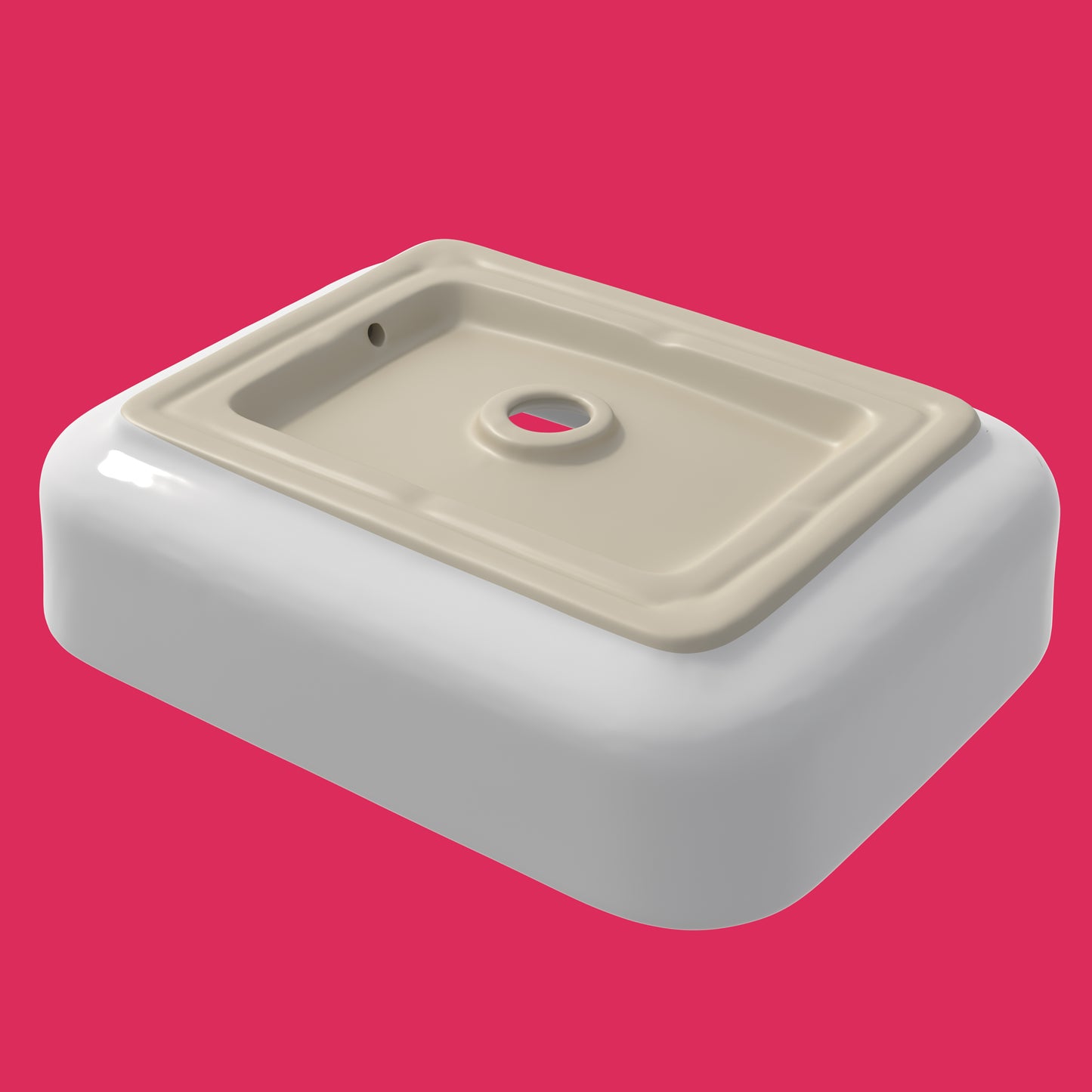 ELLAI Bathroom Vessel Sink 19.7"x15.2"x5.4" Rectangle Glossy White Vessel Sink with White Pop Up Drain, Bathroom Sink Above Counter, Ceramic Countertop Vessel Sink for Bathroom