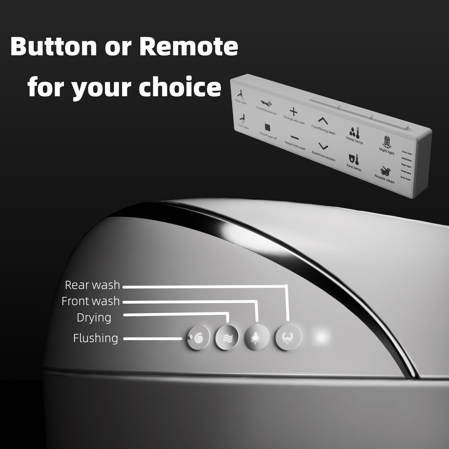 ELLAI宜来 Smart Toilet Integrated Bidet Toilet Comfort Height Elongated One Piece Intelligent toilet with Auto Open/Close Lid, Warm Seat, Auto Flush in 1.28-GPF, White