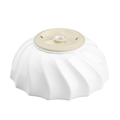 ELLAI 18.3''x6.5'' Round Vessel Sink Glossy White Bathroom Sink Above Counter Bowl Sink Porcelain Ceramic Vanity Art Basin