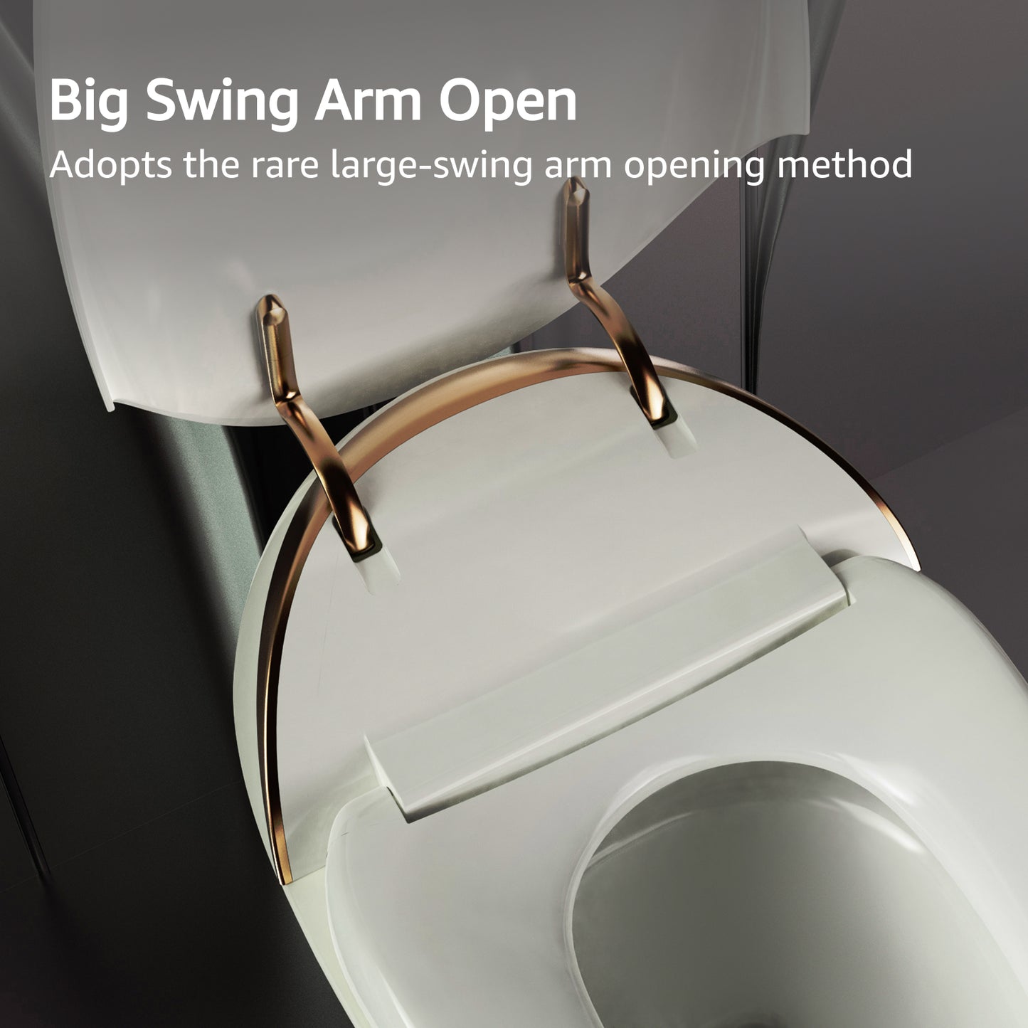 ELLAI Golden Strip Artistic Smart Toilet,Powerful Flush,Auto Open/Close,Comfort Height,Instant Warm Water&Dryer,Remote,Foot sensor,Auto flush,Heated seat,Deodorization,Low water pressure requirement