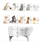 ELLAI Freestanding Bathtub Cat Shaped White Ceramic Free Standing Clawfoot Tub with Overflow 32.1"x18.6"x18.4" for Small Dogs, Cats, Pets, Baby, Laundry Tub, Mop Sink