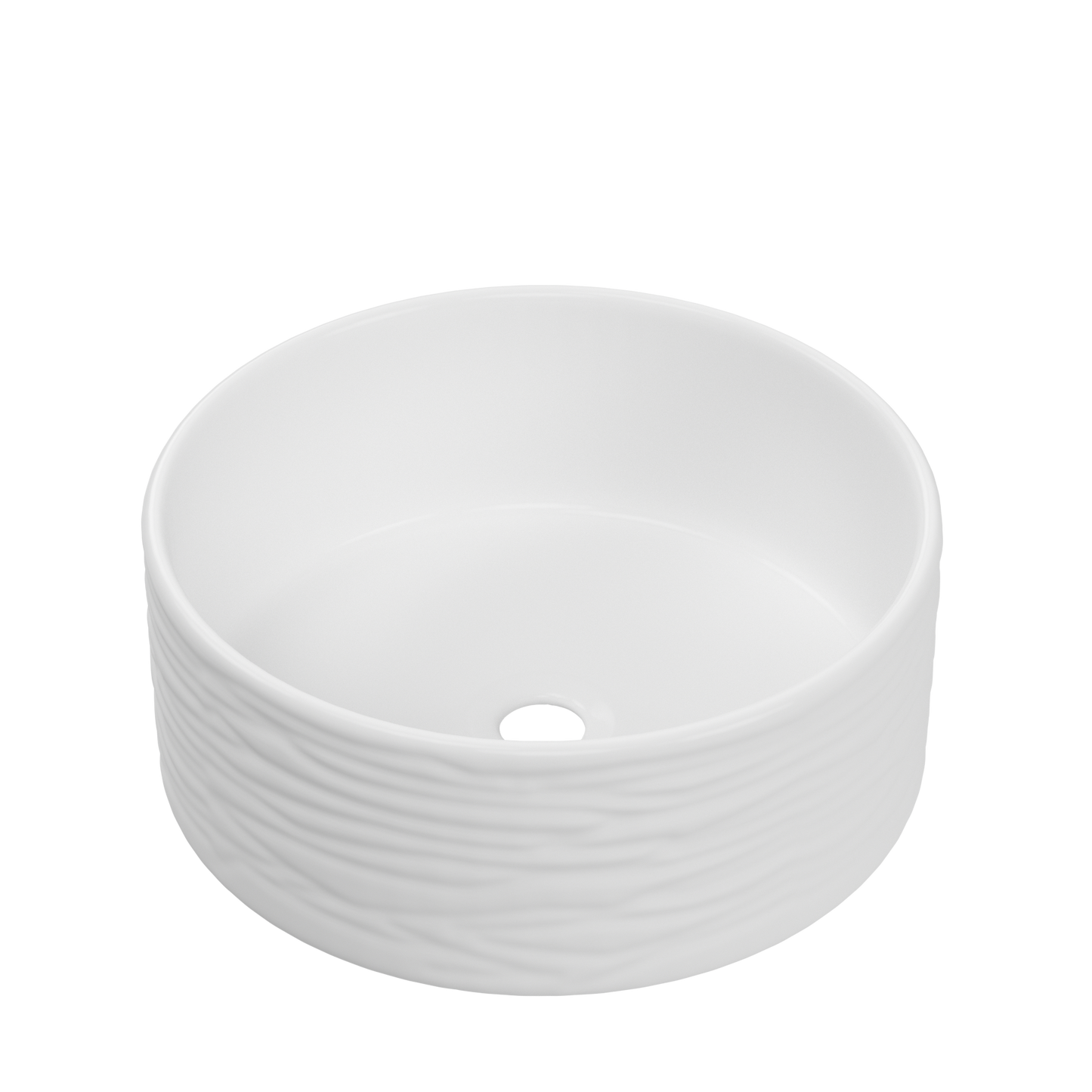 ELLAI 15.7''x5.9'' Round Vessel Sink Glossy White Bathroom Sink Above Counter Bowl Sink Porcelain Ceramic Vanity Art Basin