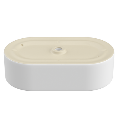 ELLAI Bathroom Vessel Sink Oval Bathroom Sink Bowl Above Counter Porcelain Ceramic Top Mount Oval Sink Countertop Art Basin for Bathroom 22"x13.8"x5.5" Glossy White