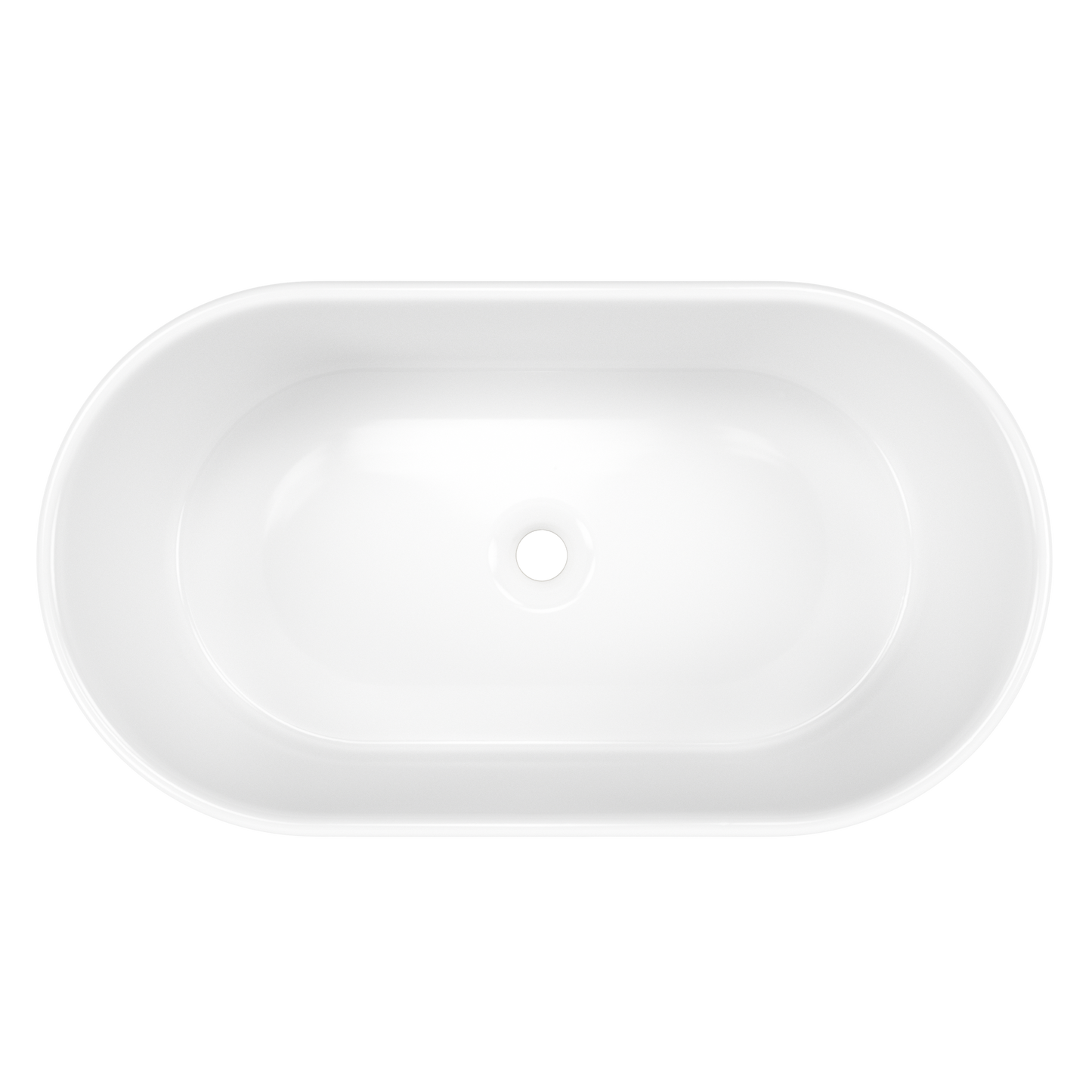 ELLAI Bathroom Vessel Sink Oval Bathroom Sink Bowl Above Counter Porcelain Ceramic Top Mount Oval Sink Countertop Art Basin for Bathroom 22"x13.8"x5.5" Glossy White