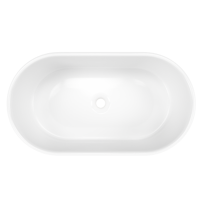 ELLAI Bathroom Vessel Sink Oval Bathroom Sink Bowl Above Counter Porcelain Ceramic Top Mount Oval Sink Countertop Art Basin for Bathroom 22"x13.8"x5.5" Glossy White