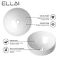 ELLAI Polaris Round Bathroom Vessel Sink Above Counter, White Ceramic Vessel Sink Bowl, Countertop Vanity Sink Art Basin, 15.7" x 6.7"(Drain, Faucet and the soap dish are not included)