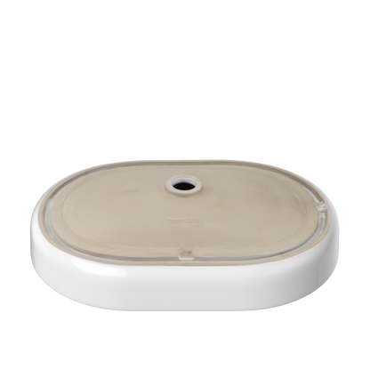 ELLAI Polaris Oval Bathroom Vessel Sink Above Counter, White Ceramic Vessel Sink, Countertop Vanity Sink Art Basin, 23.6"x15.7"x6.8"(Drain, Faucet and the soap dish are not included)