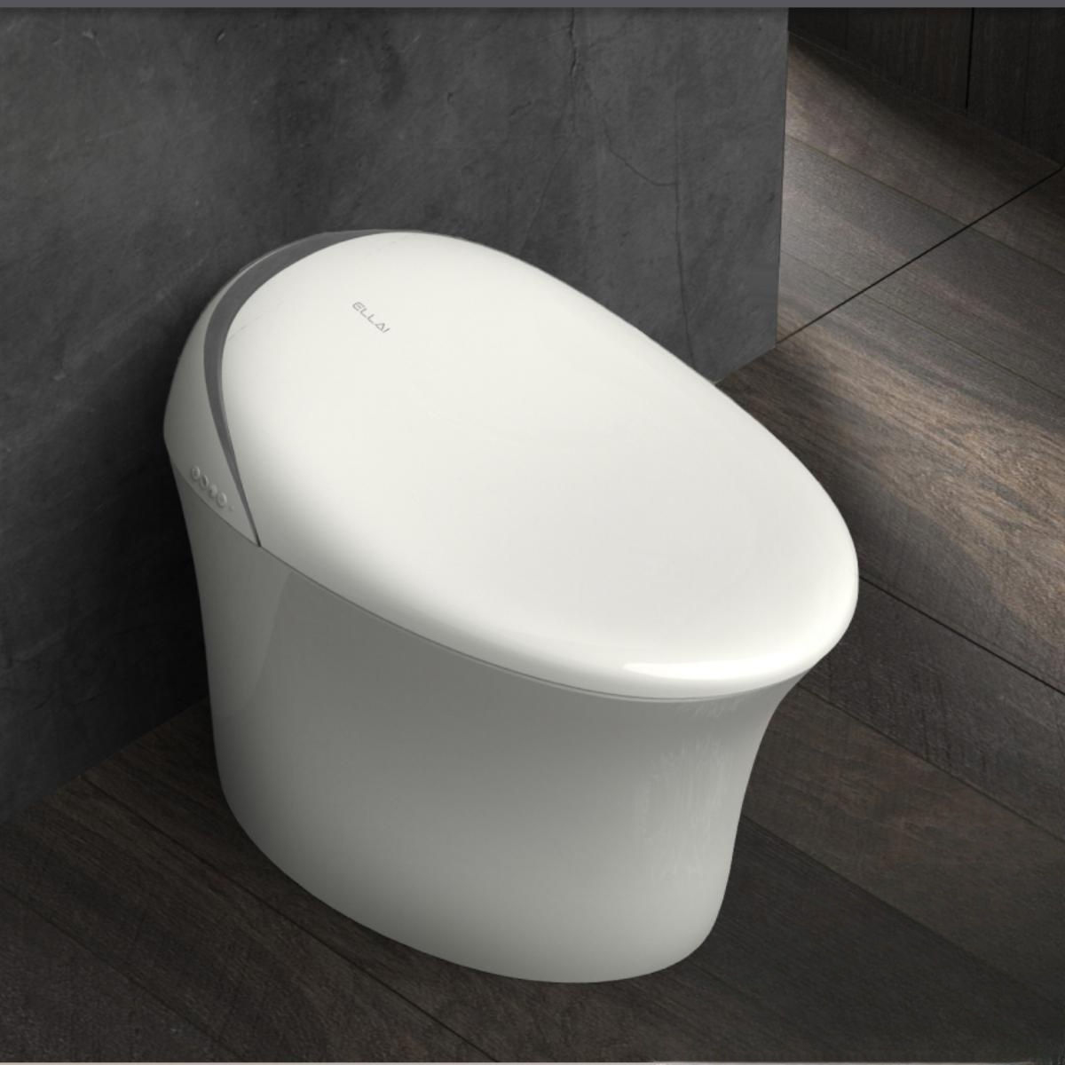 ELLAI Smart Toilet Integrated Bidet Toilet Comfort Height Elongated One Piece Intelligent toilet with Auto Open/Close Lid, Warm Seat, Auto Flush in 1.28-GPF, White