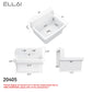 ELLAI 24 Inch White Ceramic Farm Style Wall Mount Utility Sink High Back Wall Mounted Laundry Tub 10 Gallon Farmhouse Sink Slop Sink for Laundry Room, Garage, Kitchen, Bathroom 24" x 19" x 16.5"