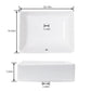 ELLAI Rectangle Vessel Sink 21"x16"x6” White Bathroom Sink Above Counter Porcelain Ceramic Small Sink Bowl Countertop Vanity Art Basin