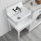 ELLAI Utility Sink Wood Solid Table Laundry Sink Table Freestanding Utility Tub for 24 inch Sink for Workshop, Laundry Room, Garage, Basement,Garden, Pet Wash Station, White 24”x24"x26"