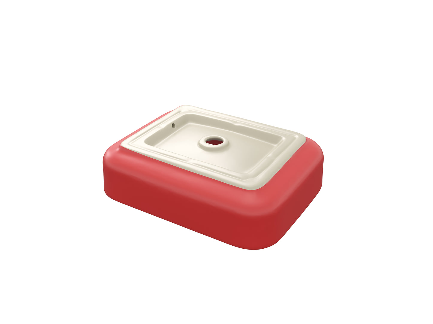 ELLAI Bathroom Vessel Sink Rectangle Bathroom Sink Bowl Above Counter Porcelain Ceramic Top Mount Rectanglar Sink Countertop Vanity Art Basin for Bathroom 19.7"x15.2"x5.4” Red