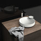 ELLAI Polaris Round Bathroom Vessel Sink Above Counter, White Ceramic Vessel Sink Bowl, Countertop Vanity Sink Art Basin, 15.7" x 6.7"(Drain, Faucet and the soap dish are not included)