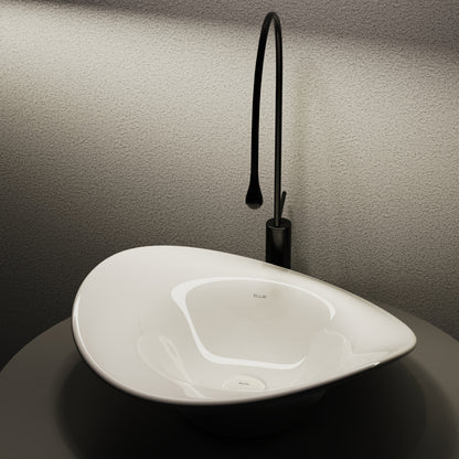 ELLAI Bonnet Bathroom Vessel Sink Above Counter, White Ceramic Vessel Sink, Countertop Vanity Sink Art Basin, 20"x 19.3"x7.4"(Drain, Faucet and the soap dish are not included)