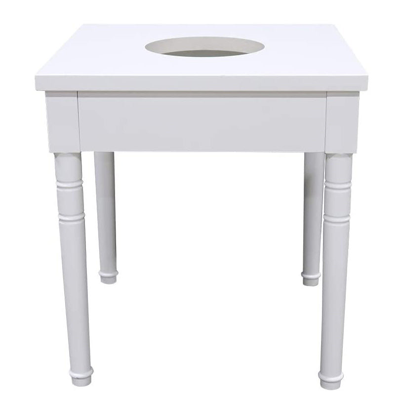 ELLAI Utility Sink Wood Solid Table Laundry Sink Table Freestanding Utility Tub for 24 inch Sink for Workshop, Laundry Room, Garage, Basement,Garden, Pet Wash Station, White 24”x24"x26"