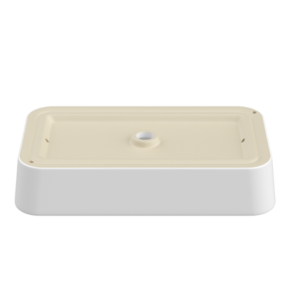 ELLAI Bathroom Vessel Sink Rectangle Bathroom Sink Bowl Above Counter Porcelain Ceramic Top Mount Rectanglar Sink Countertop Vanity Art Basin for Bathroom 24"x13.2"x4.3” Glossy White with Black Rim