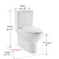 ELLAI Elongated Two Pieces Toilets with Comfortable Chair Seat Height ADA 17" and soft-closing seat, Dual Power Flush Toilet 1.1/1.6 GPF, 12'' Rough In, Top Chrome Button, White