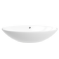 ELLAI Oval Bathroom Vessel Sink With Overflow Modern Egg Shape Bathroom Sink Bowl Above Counter Porcelain Ceramic Top Mount Oval Sink Countertop Art Basin for Bathroom 25"x16.3"x5.9" Glossy White