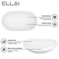 ELLAI Oval Bathroom Vessel Sink With Overflow Modern Egg Shape Bathroom Sink Bowl Above Counter Porcelain Ceramic Top Mount Oval Sink Countertop Art Basin for Bathroom 23.8"x14.2"x5.5" Glossy White