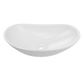 ELLAI Oval Bathroom Vessel Sink With Overflow Modern Egg Shape Bathroom Sink Bowl Above Counter Porcelain Ceramic Top Mount Oval Sink Countertop Art Basin for Bathroom 23.8"x14.2"x5.5" Glossy White