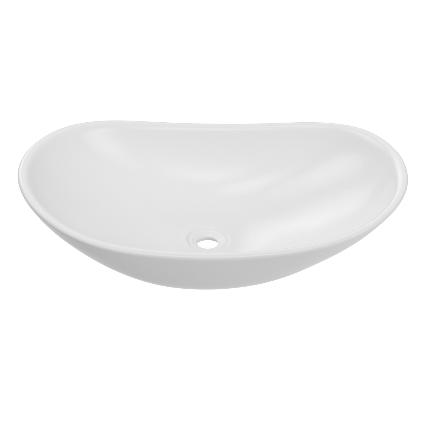 ELLAI Oval Bathroom Vessel Sink With Overflow Modern Egg Shape Bathroom Sink Bowl Above Counter Porcelain Ceramic Top Mount Oval Sink Countertop Art Basin for Bathroom 23.8"x14.2"x5.5" Glossy White