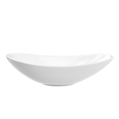 ELLAI Oval Bathroom Vessel Sink With Overflow Modern Egg Shape Bathroom Sink Bowl Above Counter Porcelain Ceramic Top Mount Oval Sink Countertop Art Basin for Bathroom 23.8"x14.2"x5.5" Glossy White