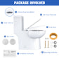 ELLAI One Piece Elongated Toilet Power Dual Flush 1.1/1.6 GPF Standard White 12” Rough In Modern Toilet for Bathroom with Soft Closing Seat and Comfort Chair Seat 17"ADA Height, 28.2”x14.4”x29.7”