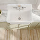 ELLAI White Ceramic Farmhouse Kitchen Sink 30"x19"x18" Farm Style Wall Mount Utility Sink High Back Floating Bathroom Sink Wall Mounted Laundry Sink with 8 Inch Center Faucet Chrome with Soap Tray