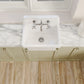 ELLAI White Ceramic Farmhouse Kitchen Sink 24"x19"x16.5" Farm Style Wall Mount Utility Sink High Back Floating Bathroom Sink Wall Mounted Laundry Sink with 8 Inch Center Faucet Polished Chrome