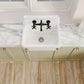 ELLAI White Ceramic Farmhouse Kitchen Sink 24"x19"x16.5" Farm Style Wall Mount Utility Sink High Back Floating Bathroom Sink Wall Mounted Laundry Sink with 8 Inch Center Faucet Matte Black