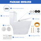 ELLAI One Piece Elongated Toilet Power Dual Flush 1.1/1.6 GPF Standard White 12” Rough In Modern Toilet for Bathroom with Soft Closing Seat and Comfort Chair Seat 17"ADA Height, 27.8”x15.4”x29.8”