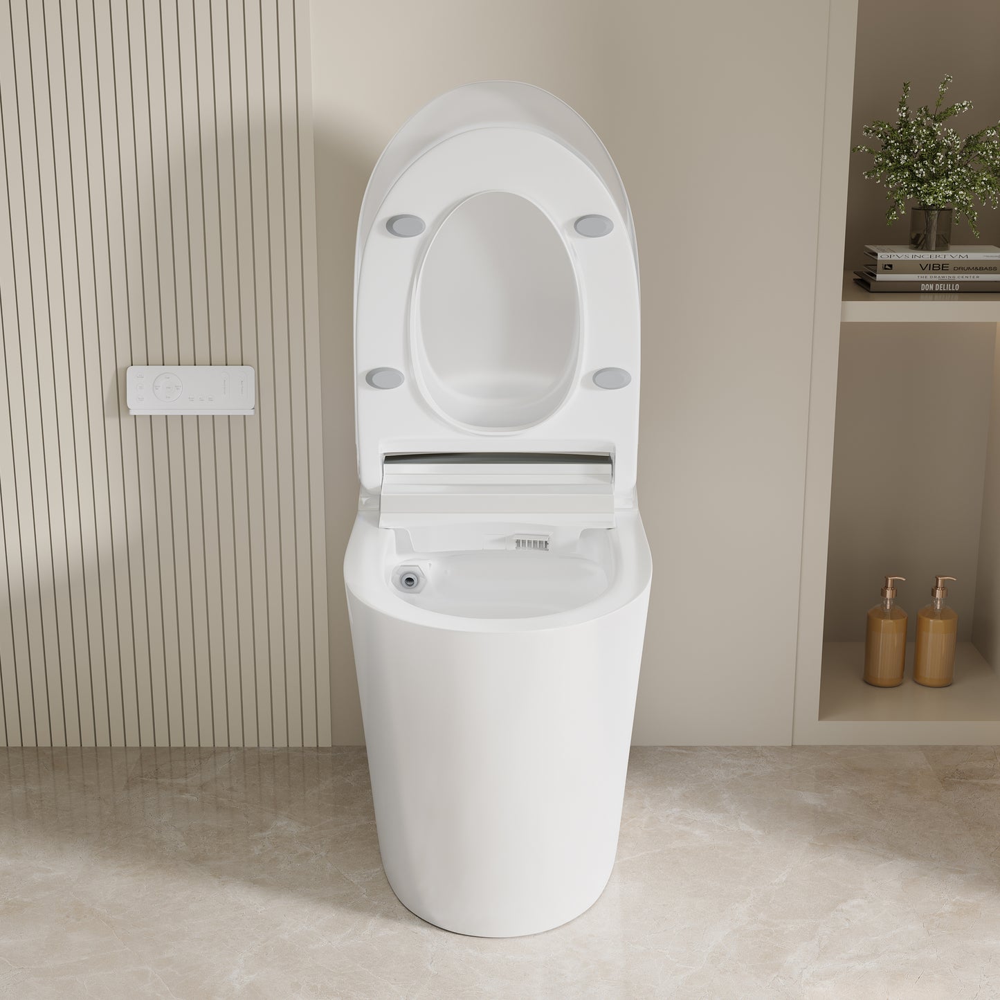 ELLAI Smart Toilet ADA Height Tankless Elongated Bidet Toilet with Auto Flush, One Piece Toilet with Bidet Build in Heated Seat and Multi-Function Remote Control in White