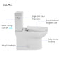 ELLAI Two Pieces Elongated Toilets Comfort Height ADA Single Flush TORNADO FLUSH Toilet 1.28 GPF 12” Rough In with Left-hand Trip Lever, White