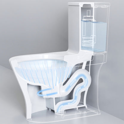 ELLAI Compact One Piece Toilet Elongated Dual Flush 1.1/1.6 GPF Tiny Small Short Toilet for Small Bathroom 12'' Rough In Standard Height 16", 25.7" x 15.4" x 26.8"