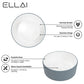 ELLAI 15.7''x4.9'' Round Vessel Sink Bathroom Sink Above Counter Bowl Sink Porcelain Ceramic Vanity Art Basin Glossy White and Dark Gray