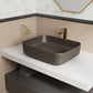 ELLAI Bathroom Vessel Sink Rectangle Bathroom Sink Bowl Above Counter Porcelain Ceramic Top Mount Rectanglar Sink Countertop Vanity Art Basin for Bathroom 19.7"x15.2"x5.4” Brown