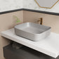 ELLAI Bathroom Vessel Sink Rectangle Bathroom Sink Bowl Above Counter Porcelain Ceramic Top Mount Rectanglar Sink Countertop Vanity Art Basin for Bathroom 19.7"x15.2"x5.4” Light Gray