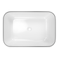 ELLAI Bathroom Vessel Sink Rectangle Bathroom Sink Bowl Above Counter Porcelain Ceramic Top Mount Rectanglar Sink Countertop Vanity Art Basin for Bathroom 19.7"x15.2"x5.4” Glossy White with Black Rim