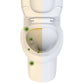 ELLAI One Piece Elongated Toilet Power Dual Flush 1.1/1.6 GPF Standard White 12” Rough In Modern Toilet for Bathroom with Soft Closing Seat and Comfort Chair Seat 17"ADA Height, 28.2”x14.4”x29.7”