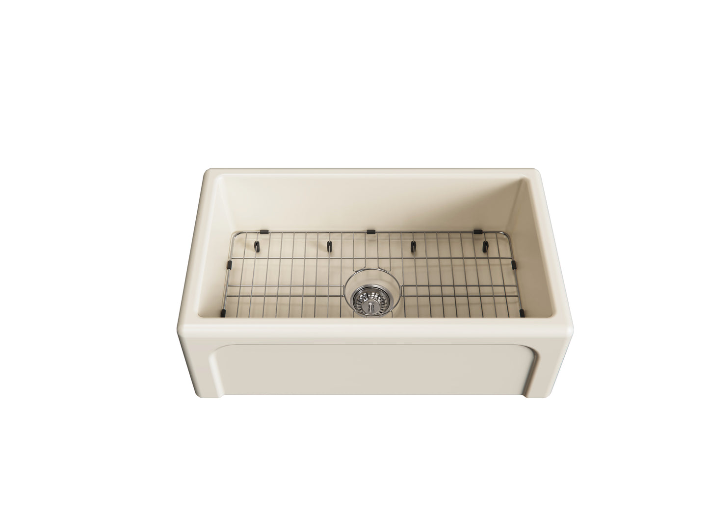 ELLAI Farmhouse Sink 30 Inch Fireclay Apron Front Single Bowl Deep Drop In Kitchen Sink Undermount Farm Sink with Bottom Grid & Strainer, 30”x18”x10” Reversible