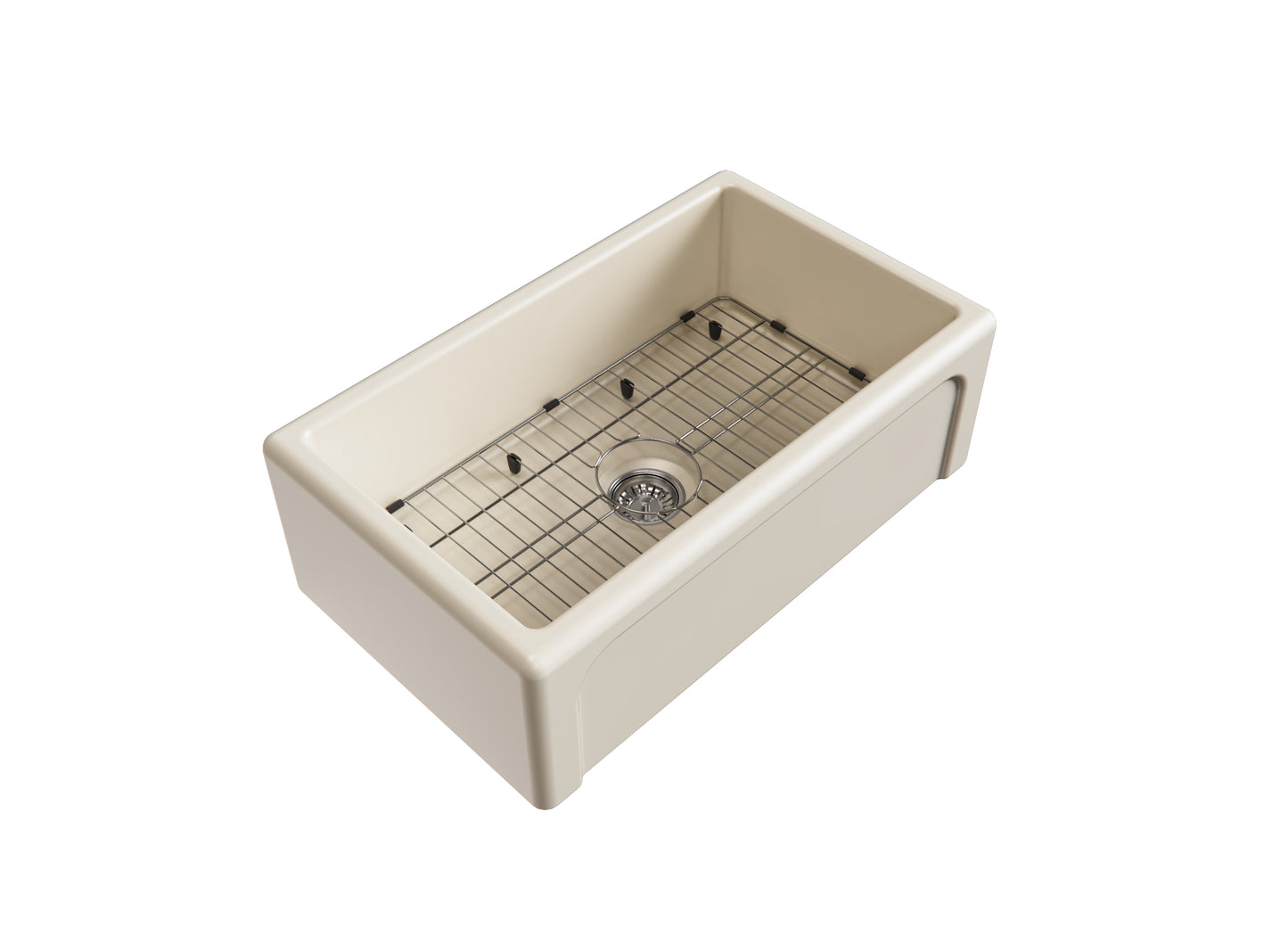 ELLAI Farmhouse Sink 30 Inch Fireclay Apron Front Single Bowl Deep Drop In Kitchen Sink Undermount Farm Sink with Bottom Grid & Strainer, 30”x18”x10” Reversible