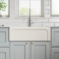 ELLAI Farmhouse Sink 30 Inch Fireclay Apron Front Single Bowl Deep Drop In Kitchen Sink Undermount Farm Sink with Bottom Grid & Strainer, 30”x18”x10” Reversible