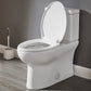 ELLAI Elongated Two Pieces Toilets with Comfortable Chair Seat Height ADA 17" and soft-closing seat, Dual Power Flush Toilet 1.1/1.6 GPF, 12'' Rough In, Top Chrome Button, White