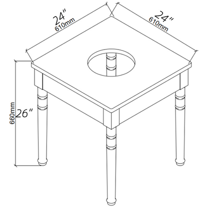 ELLAI Utility Sink Wood Solid Table Laundry Sink Table Freestanding Utility Tub for 24 inch Sink for Workshop, Laundry Room, Garage, Basement,Garden, Pet Wash Station, White 24”x24"x26"
