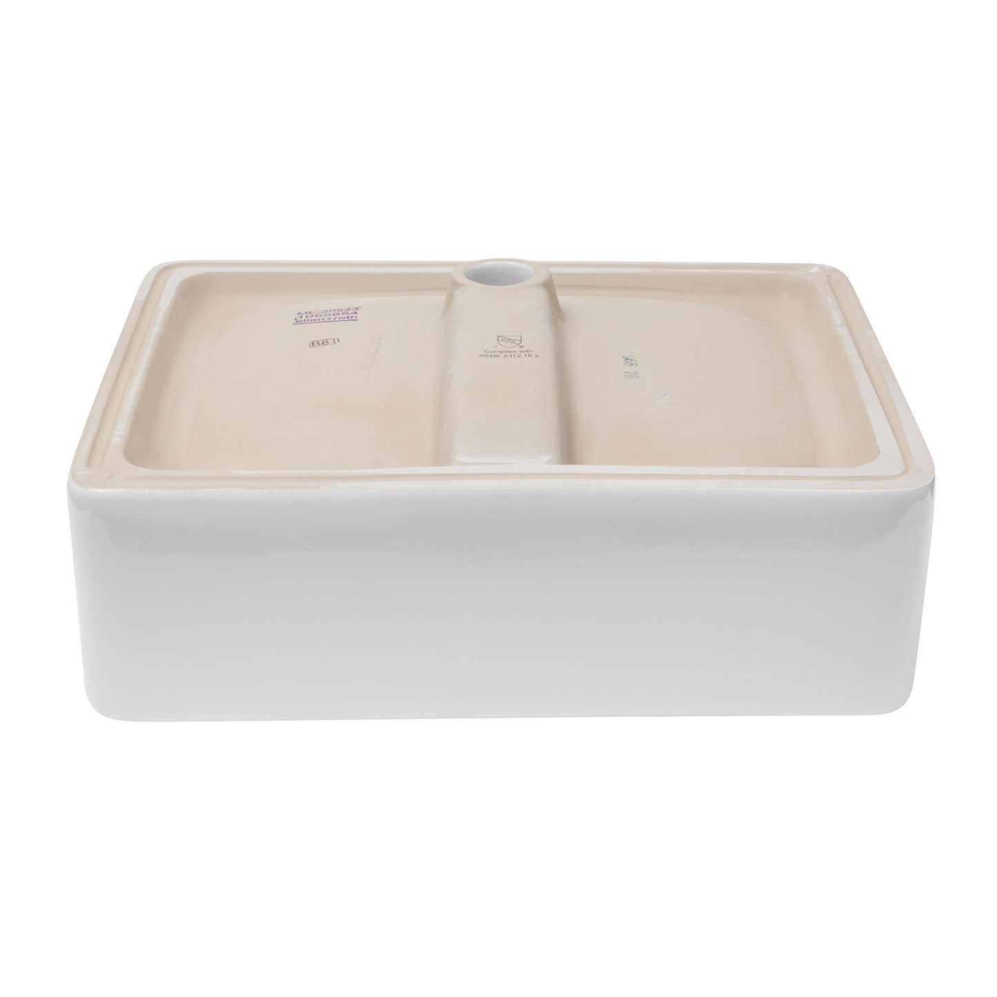 ELLAI Rectangle Vessel Sink 21"x16"x6” White Bathroom Sink Above Counter Porcelain Ceramic Small Sink Bowl Countertop Vanity Art Basin