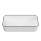 ELLAI Bathroom Vessel Sink Rectangle Bathroom Sink Bowl Above Counter Porcelain Ceramic Top Mount Rectanglar Sink Countertop Vanity Art Basin for Bathroom 24"x13.2"x4.3” Glossy White with Black Rim