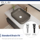 ELLAI Bathroom Vessel Sink Rectangle Bathroom Sink Bowl Above Counter Porcelain Ceramic Top Mount Rectanglar Sink Countertop Vanity Art Basin for Bathroom 19.7"x15.2"x5.4” Brown