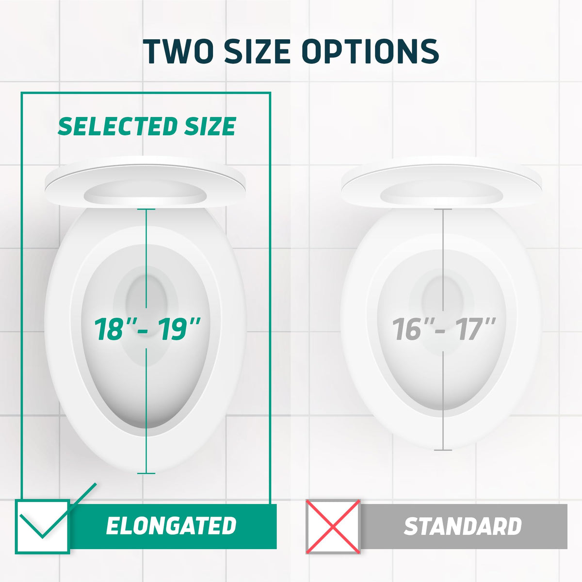 ELLAI Raised Toilet Seat with Handles - Elongated - Adds 3 Inches